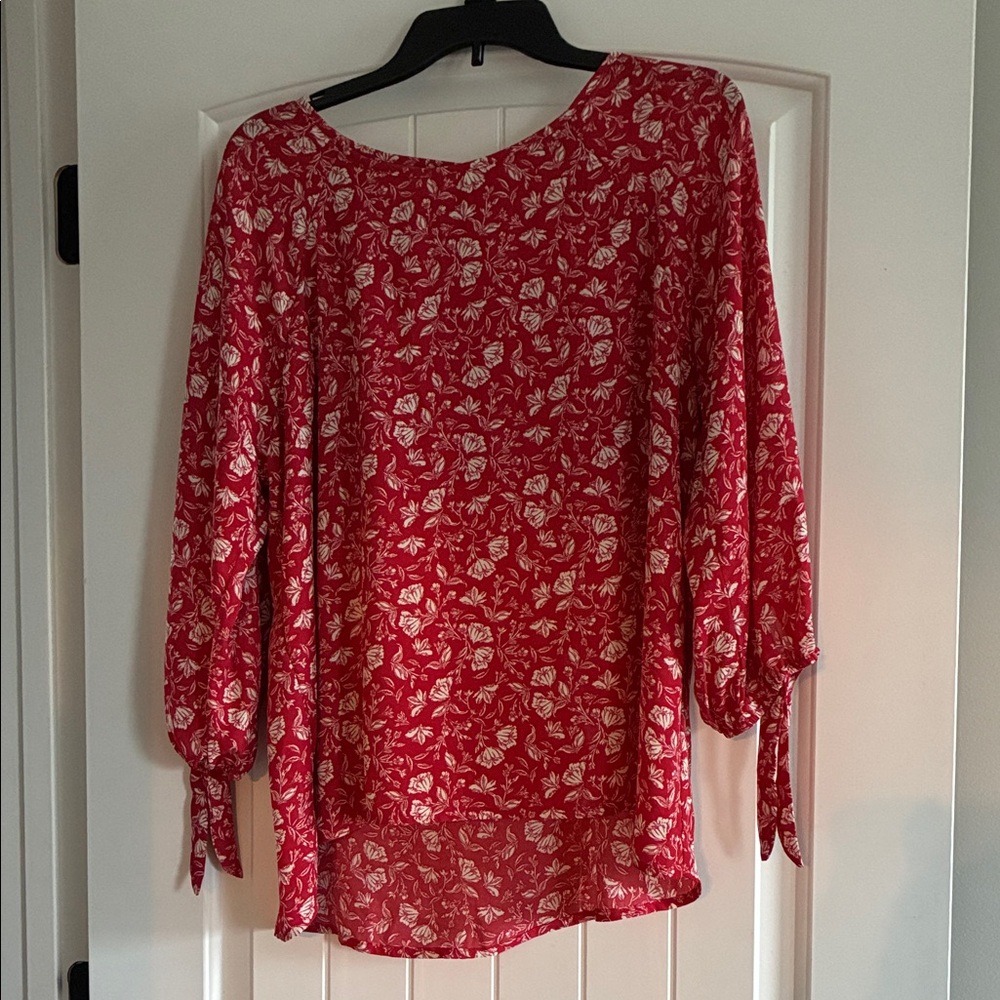 Papermoon Red and White Floral Blouse